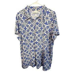 Weekends By Chicos Womens Button-Front Floral Shirt Size XL Multicolor‎